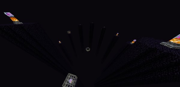 The empty Nether world with spikes