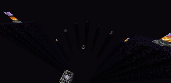 The empty Nether world with spikes