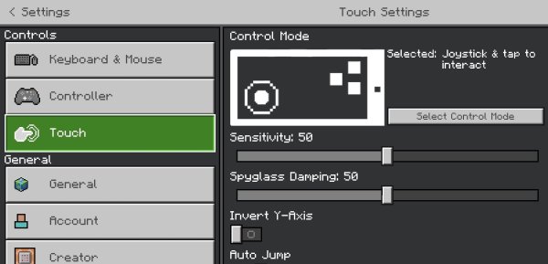 Select control mode in game settings.