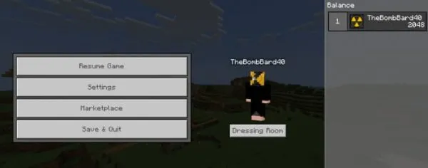Pause menu