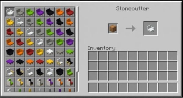 Crafting furniture with Stonecutter.