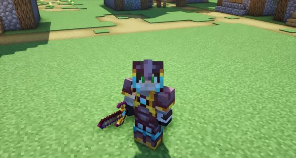 Improved Netherite Armor on the player