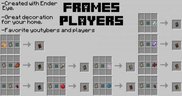 Player Frames Recipes