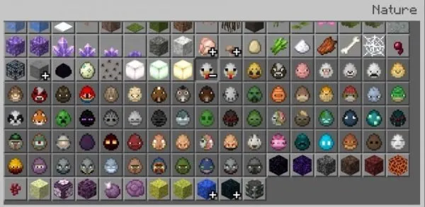 Spawn eggs with icons in the inventory
