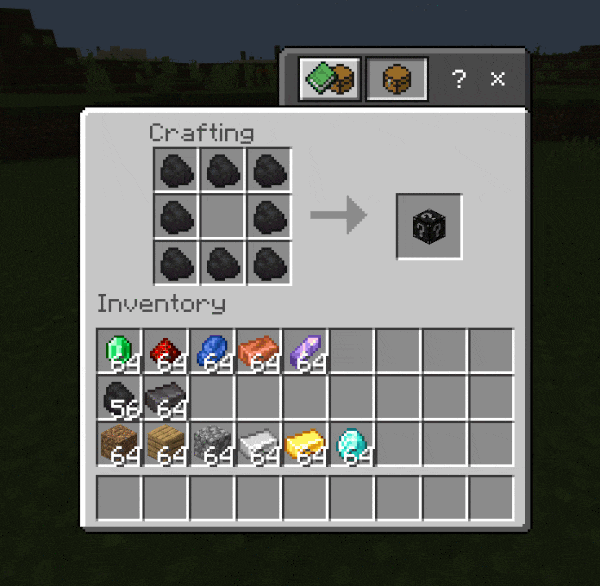 Craft recipes for Outright Lucky blocks.