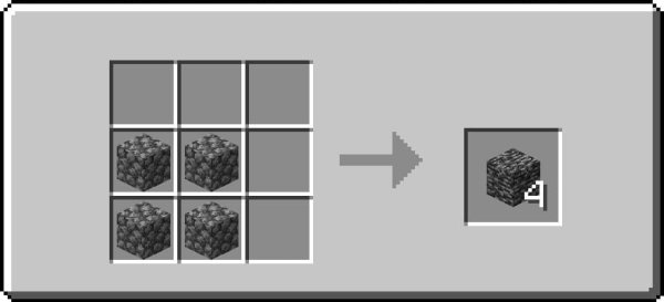 The recipe of the Bedrock from Reinforced Cobblestone