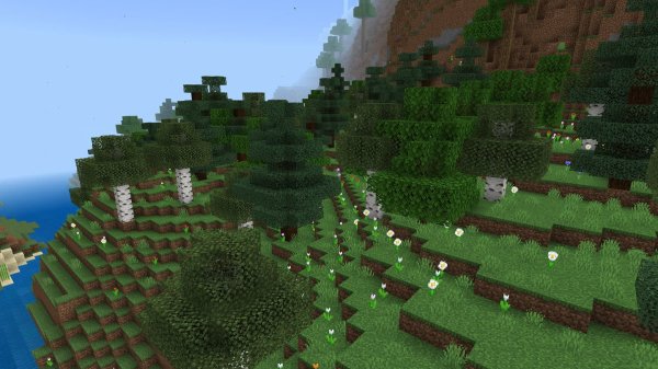 Trees in the Diverse Forest biome