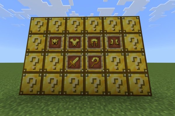 Items and Armor in the Lucky Blocks Addon
