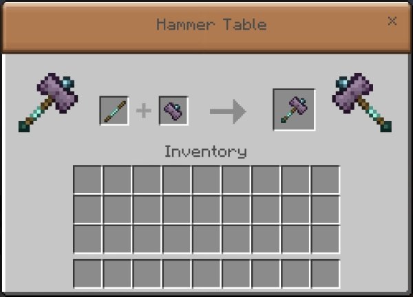 New custom interface for hammer table.