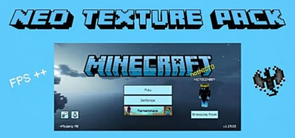 Main menu with the Neo Texture Pack
