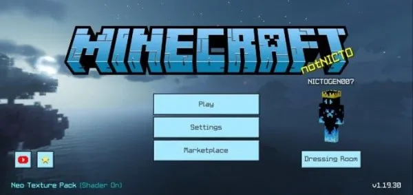 Neo Texture Pack main screen