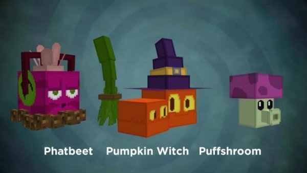 Phatbeet, Pumpkin Witch and Puffshroom