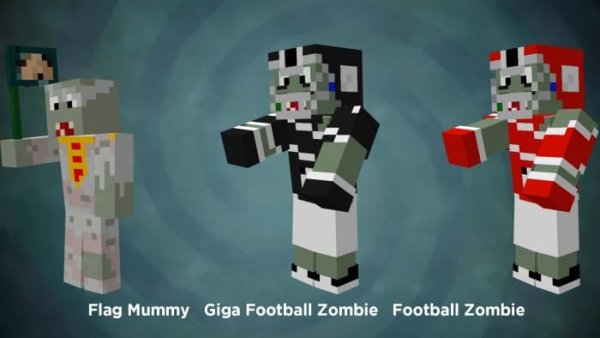 Flag Mummy, Giga Football Zombie and Football Zombie