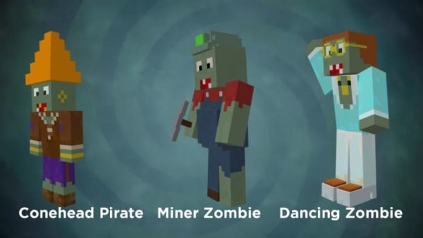 Conehead Pirate, Miner Zombie and Dancing Zombie