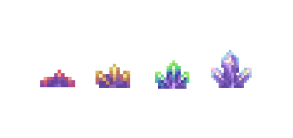 Rainbow Amethyst stages