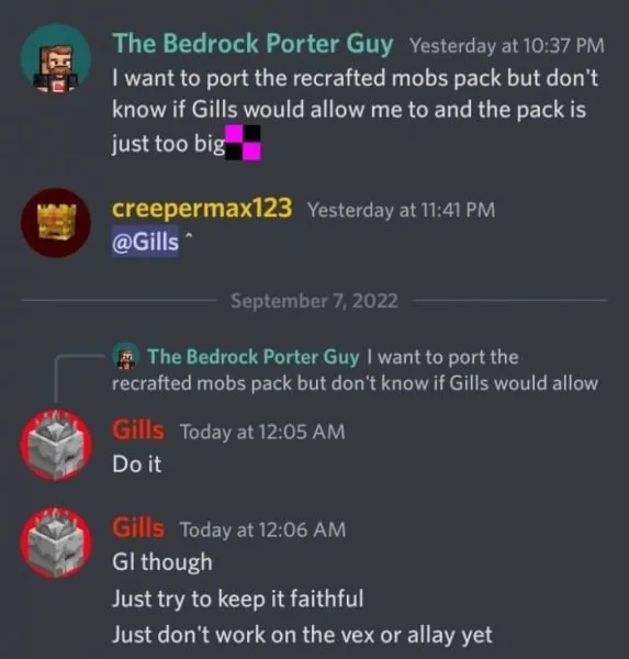 Recrafted Hostile Mobs owner permission