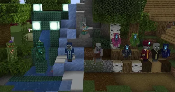 Evoker variants with the Recrafted Village and Pillage pack