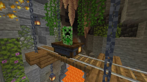 Creeper on the Updated Minecart