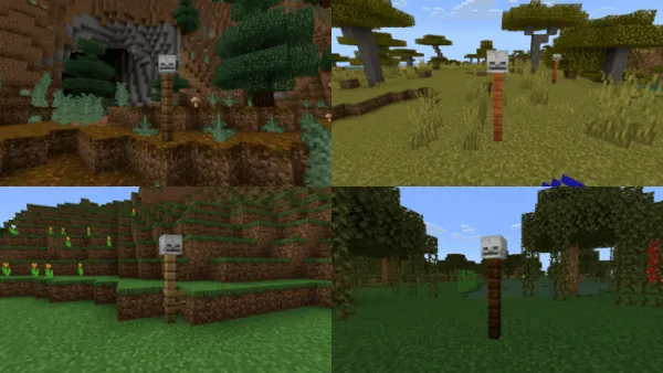 Wooden Skull Post