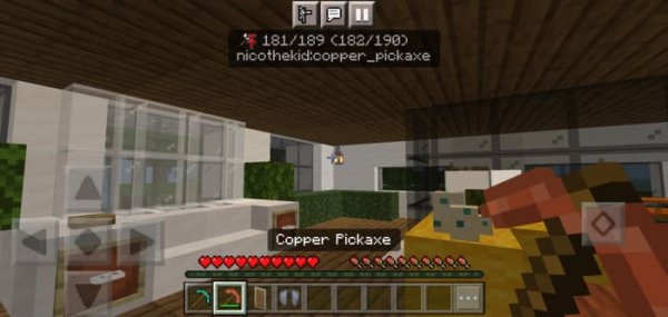 Durability and Uses info for Copper Pickaxe