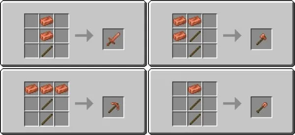 Copper Tools craft recipes