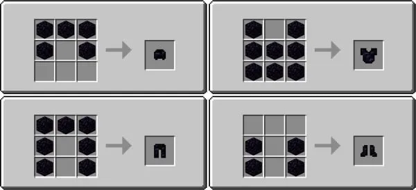 Obsidian Armor craft recipes