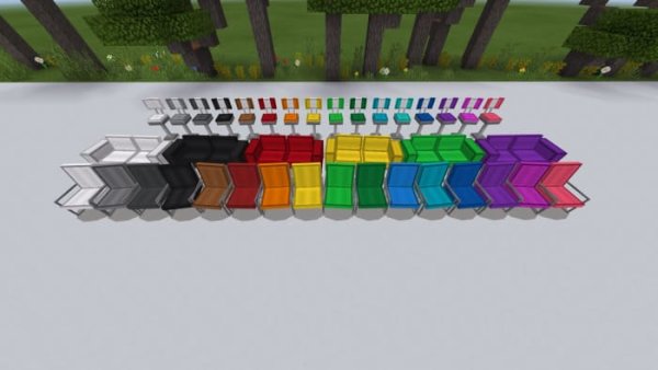 Colored variants of chairs and couch
