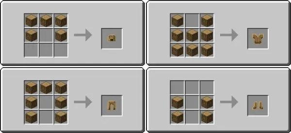 Wooden Armor craft recipes