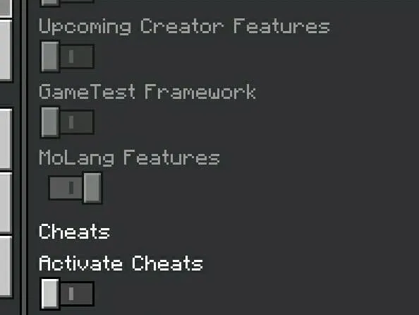 Required Options for Experimental Version
