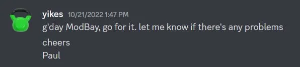 Permission for ModBay.