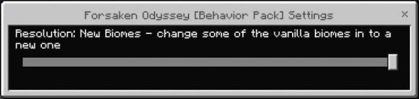 Forsaken Odyssey subpack settings (screenshot 1)