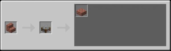 Stonecutter Recipes from Bricks Stairs