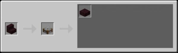 Stonecutter Recipes from Nether Bricks Stairs