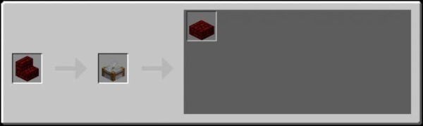 Stonecutter Recipes from Red Nether Bricks Stairs