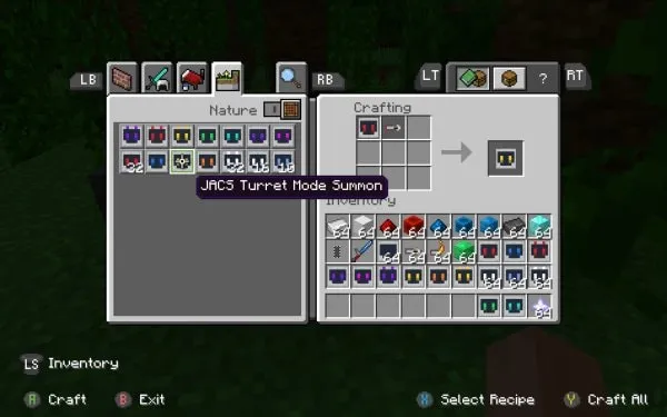 JACS Turret Mode Summon Recipe