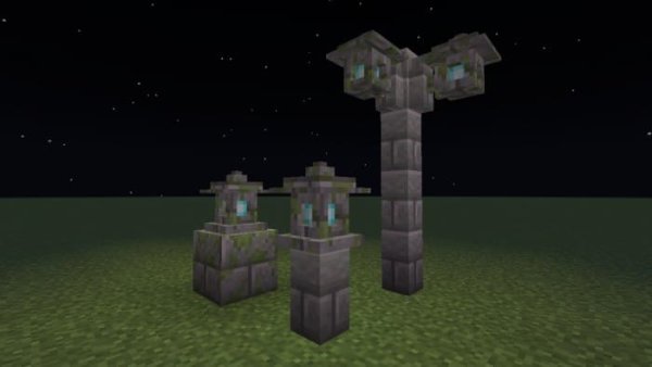 Mossy Stone Bricks Soul Lanterns