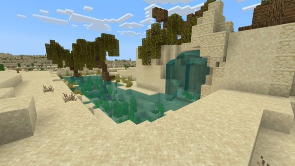 Improved lake in the Desert Biome