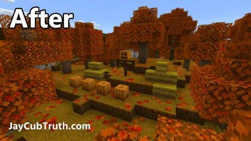 Before and After using of the Autumn Leaves pack