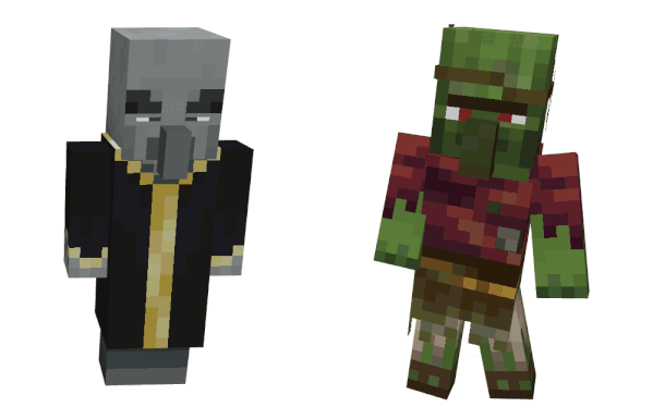 Evoker and Zombie Villager animations