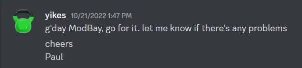 Instant Builds addon permission for ModBay