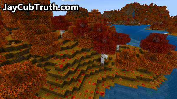 Screenshot of the world with Autumn Leaves pack (second)
