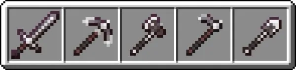 Iron Netherite tools.