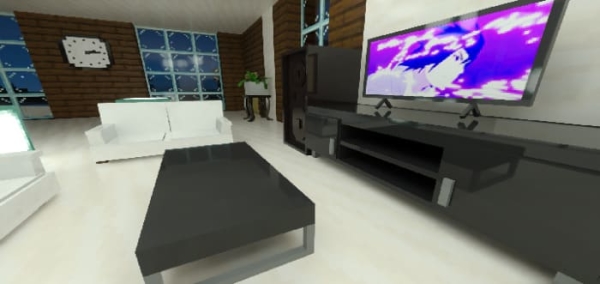 Coffee table and TV