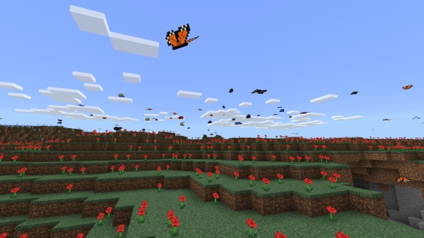Butterflies in Minecraft world