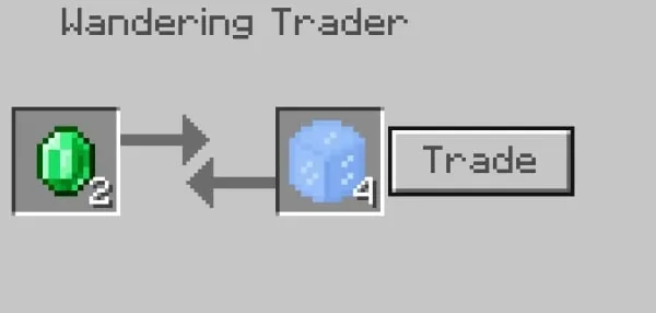 Obtaining Ice cube from Wandering Trader