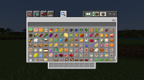 Food items in the creative inventory
