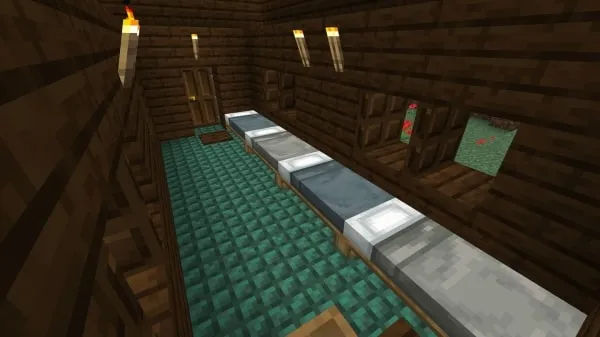 Beds in Instant Bigger Hut structure