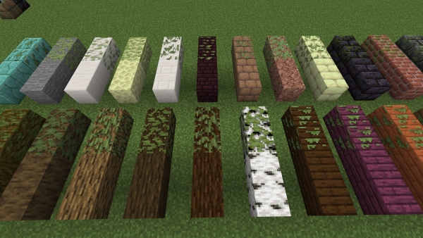 All new mossy block variants (screenshot 5)