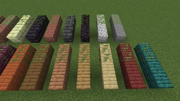 All new mossy block variants (screenshot 7)