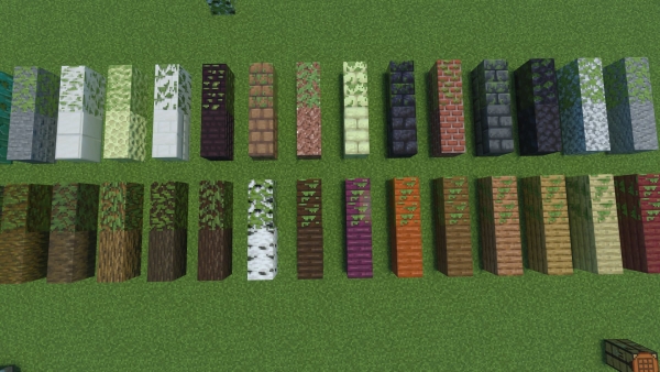 All new mossy block variants (screenshot 1)